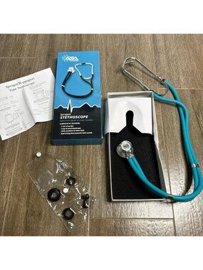 ASA Techmed Sprague Stethoscope Dual Tubing Teal